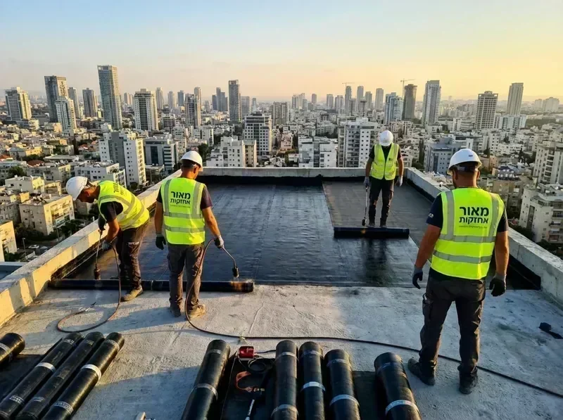 צוות מקצועי מבצע איטום גגות ביריעות ביטומניות